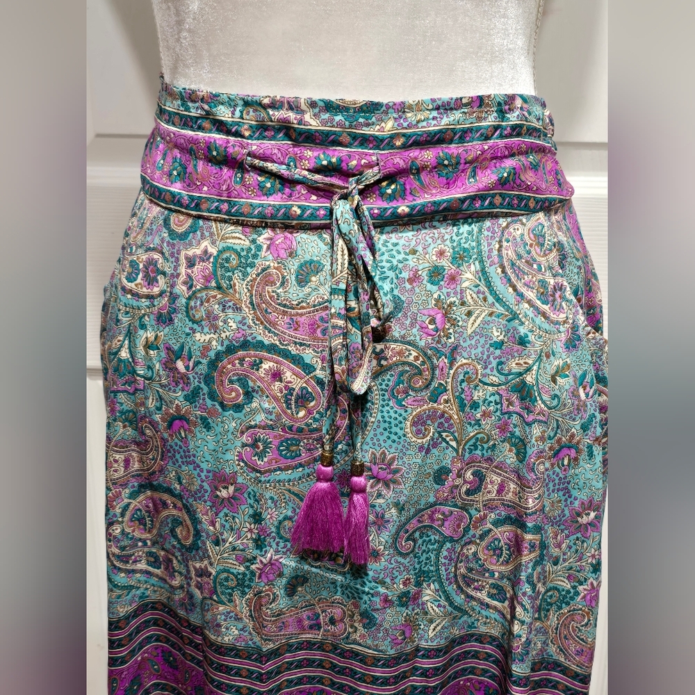 Cienna Colorful Paisley Boho Maxi Skirt - Picture 2 of 11